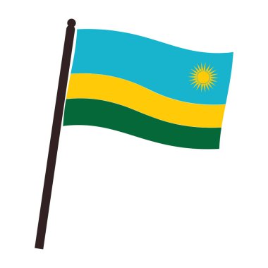 Ruanda ikon vektör illüstrasyon tasarımının ulusal bayrağı