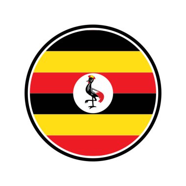 Uganda ülkesi Bayrak ikonu vektör illüstrasyon tasarımı