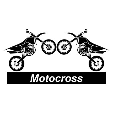 Motokros simgesi vektör illüstrasyonu basit tasarım