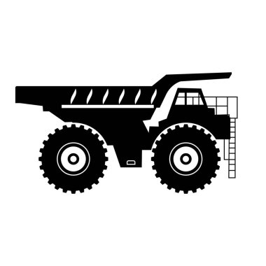 Çöp kamyonu simgesi vektör illüstrasyonu basit tasarım