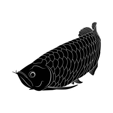 Arowana balık simgesi vektör illüstrasyonu basit tasarım
