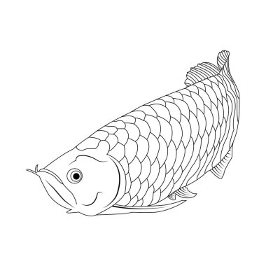 Arowana balık simgesi vektör illüstrasyonu basit tasarım