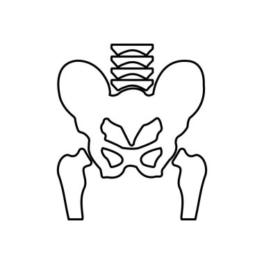 Kalça kemiği simgesi vektör illüstrasyon logosu tasarımı.