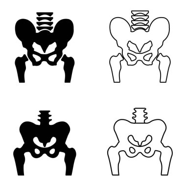 Kalça kemiği simgesi vektör illüstrasyon logosu tasarımı.