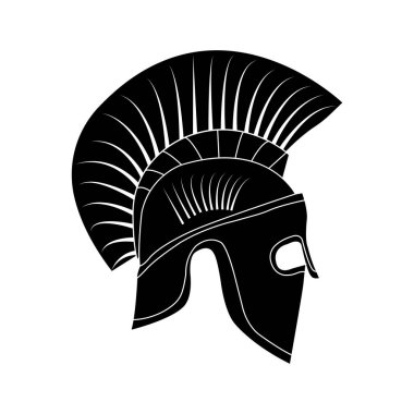 Sparta kask çizgisi vektör simgesi, illüstrasyon tasarım şablonu.