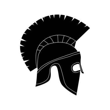 Sparta kask çizgisi vektör simgesi, illüstrasyon tasarım şablonu.