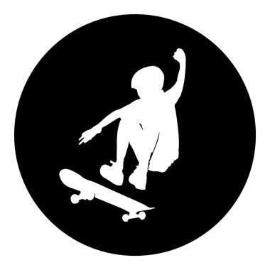 Kaykay sporu simgesi vektör illüstrasyonu basit tasarım