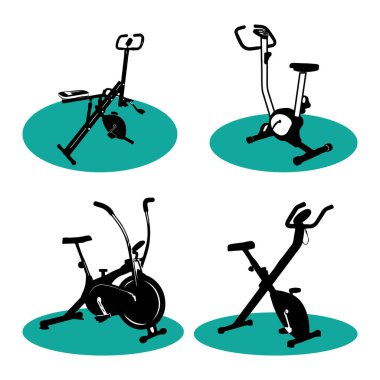 fitness vektörü basit tasarım için dönen bisiklet simgesi