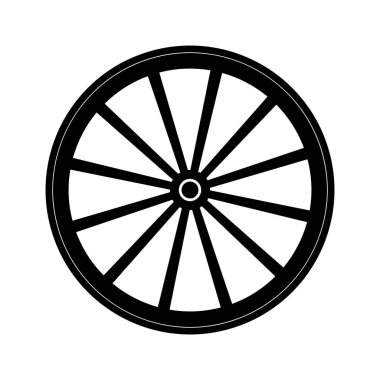 Tahta tekerlek simgesi vektör illüstrasyonu basit tasarım