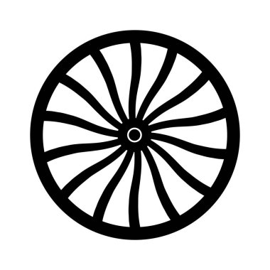 Tahta tekerlek simgesi vektör illüstrasyonu basit tasarım