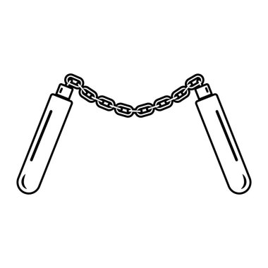 Nunchaku simgesi vektör illüstrasyon sembolü tasarımı