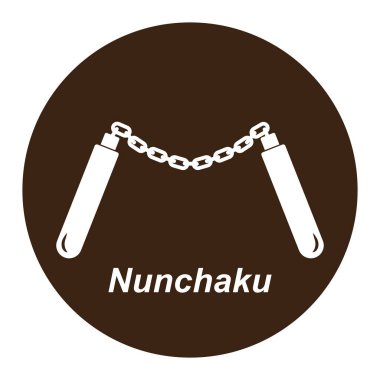 Nunchaku simgesi vektör illüstrasyon sembolü tasarımı