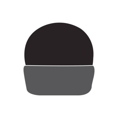 Kışın şapka simgesi vektör illüstrasyonu basit tasarım