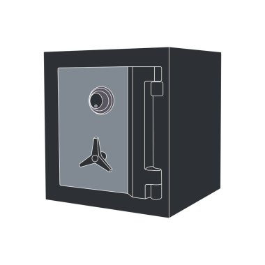 Para ve belgeler için güvenlik kutusu vektör illüstrasyon sembolü tasarımı