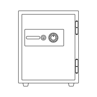 Para ve belgeler için güvenlik kutusu vektör illüstrasyon sembolü tasarımı