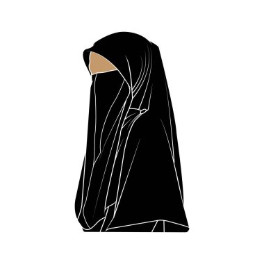 Muslimah tesettür logo şablon vektör illüstrasyon tasarımı