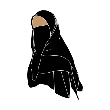 Muslimah tesettür logo şablon vektör illüstrasyon tasarımı