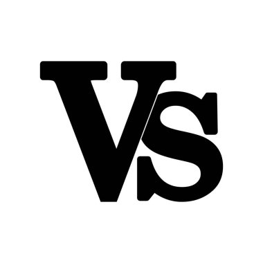 harf logosu VS, vektör çizim şablonu.