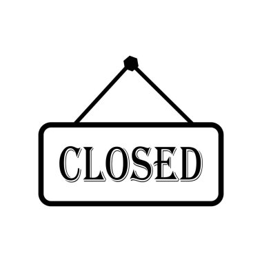 Asılı tahtayı aç ve kapat sembolü. Basit tasarım açık ve kapat simgesi