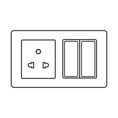 elektrik düğmesi simge vektör logo tasarımı