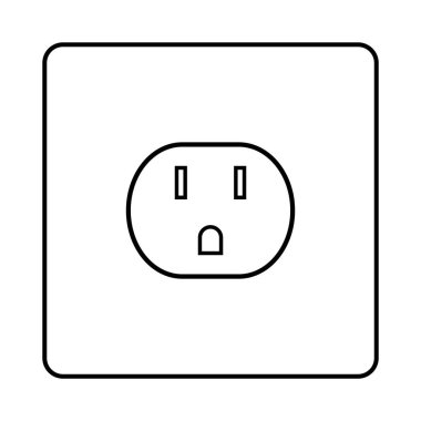 elektrik soket simgesi vektör logo tasarımı