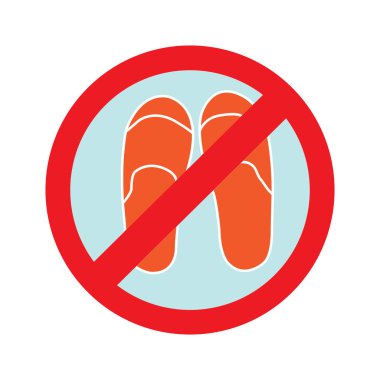 Sandalet giymek yasaklı vektör çizimi tasarımıdır