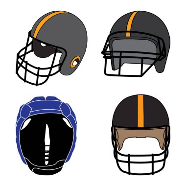 Rugby kask vektör illüstrasyon sembolü tasarımı