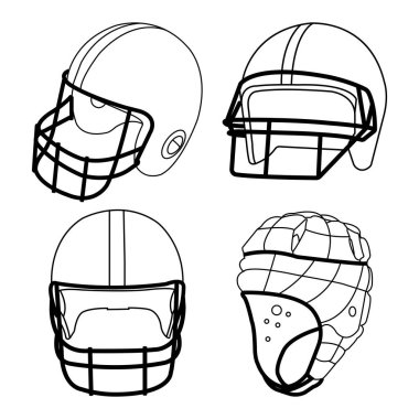 Rugby kask vektör illüstrasyon sembolü tasarımı