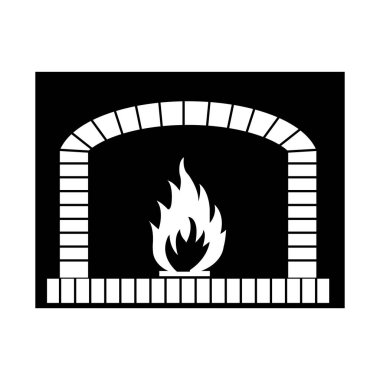 ateş yeri simgesi vektör illüstrasyonu basit tasarım