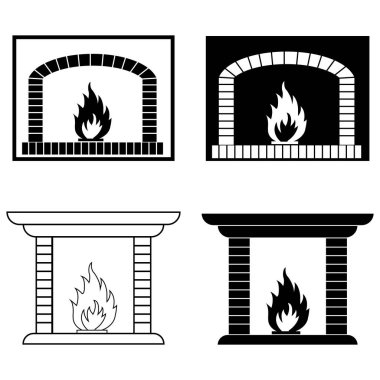 ateş yeri simgesi vektör illüstrasyonu basit tasarım