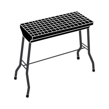 sosis, balık ızgara aracı vektör illüstrasyon tasarımı