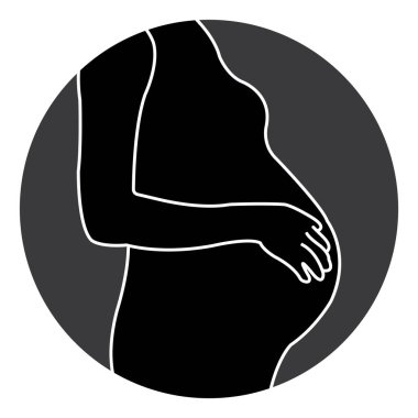 hamile kadın ikon vektör illüstrasyon logosu tasarımı .