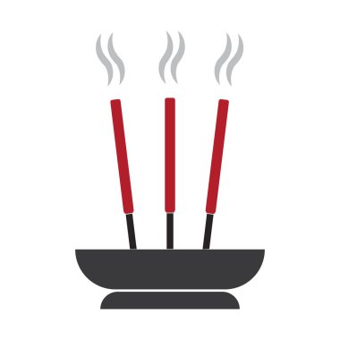 Çin dua tütsü vektör resmetme sembolü tasarımı