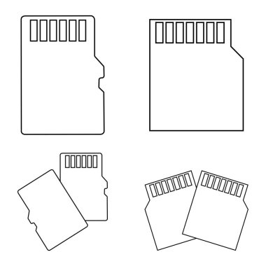 Web ve tasarım için SD kart vektör illüstrasyon işareti