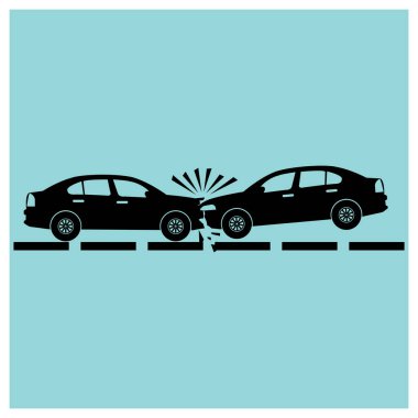 kaza otomobili ikon vektör çizimi tasarımı