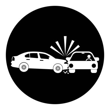kaza otomobili ikon vektör çizimi tasarımı