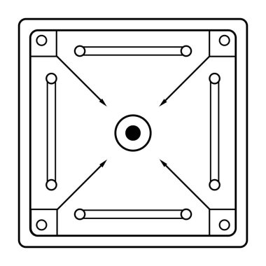 karrom tahta simgesi vektör illüstrasyon sembolü tasarımı