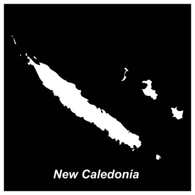 Yeni Kaledonya haritası vektör illüstrasyon sembolü dsign