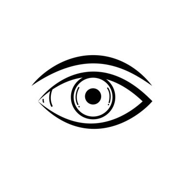 Göz simgesi tasarımı vektör çizimi 