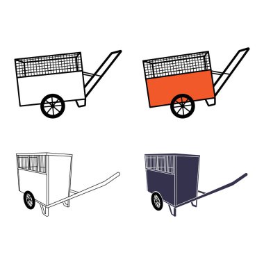 Çöp arabası simgesi vektör çizimi basit tasarım