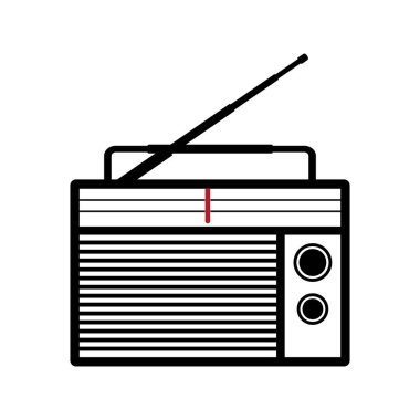 eski radyo simgesi vektör illüstrasyonu basit tasarım