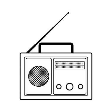 eski radyo simgesi vektör illüstrasyonu basit tasarım