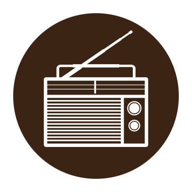 eski radyo simgesi vektör illüstrasyonu basit tasarım
