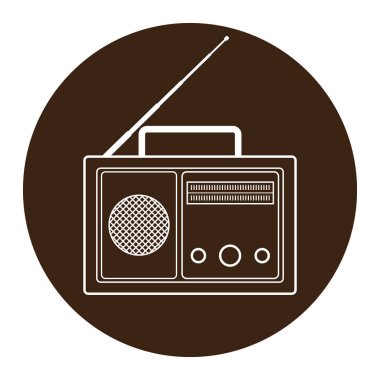 eski radyo simgesi vektör illüstrasyonu basit tasarım