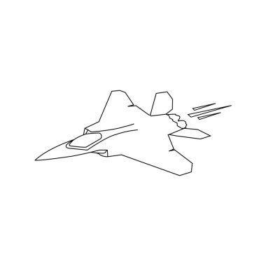 Savaşçı jet simgesi vektör çizimi tasarımı