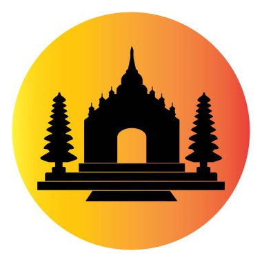 Tapınak simgesi illüstrasyon temel tasarımı