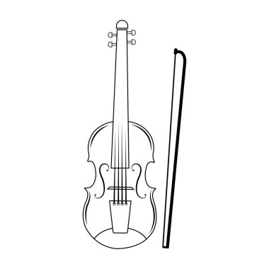 Violin vector icon illustration logo template.