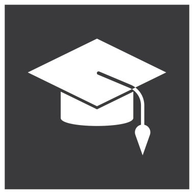 mezuniyet şapkası simgesi vektör illüstrasyon logo tasarımı