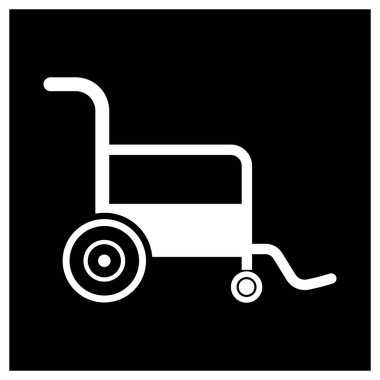 Tekerlekli sandalye ikonu vektör illüstrasyon tasarımı