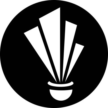 Mekik horozu badminton ikon vektör illüstrasyon logo tasarımı